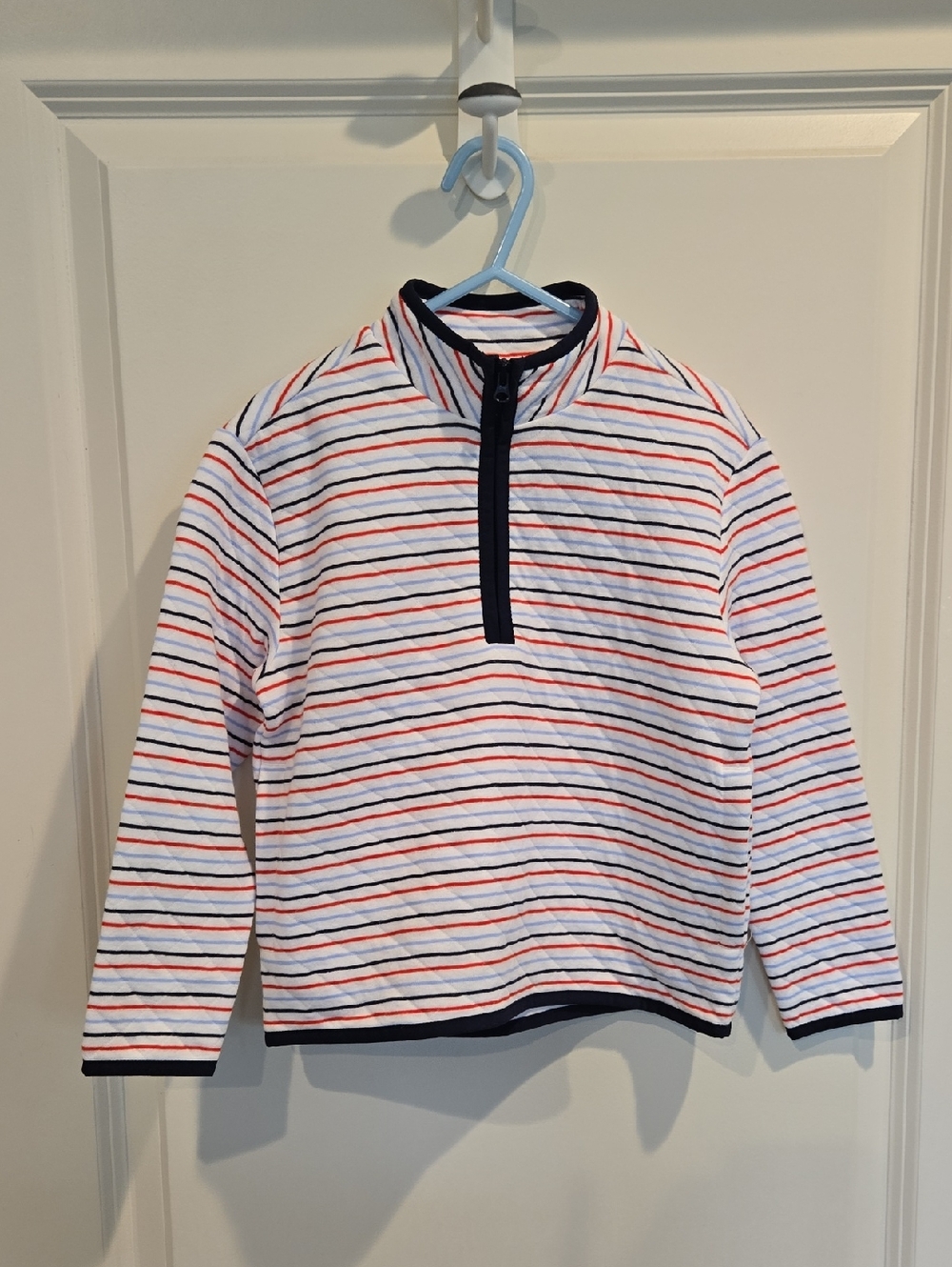 Janie and Jack Boys Striped Half Zip Sweatshirt
